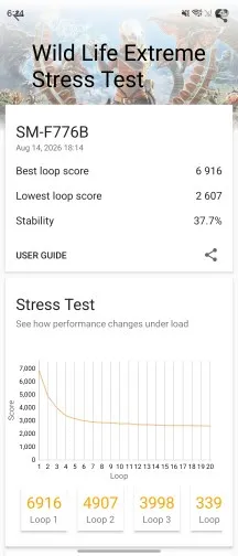 GPU-Test - Samsung Galaxy Z Flip8 Test